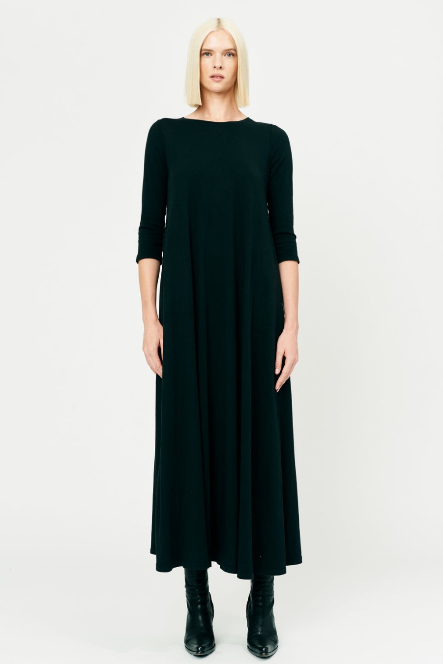Dresses Raquel Allegra | Black Classic Jersey Drama Maxi Dress ...